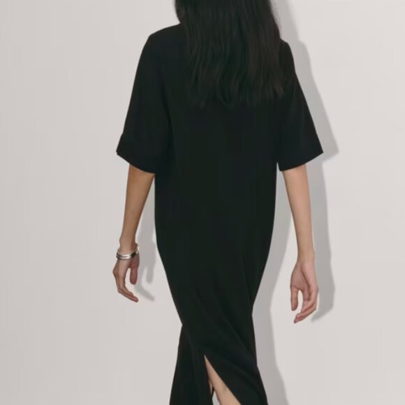 NWT Everlane Black Relaxed T-Shirt Dress in Buttersoft XL - Picture 4 of 5